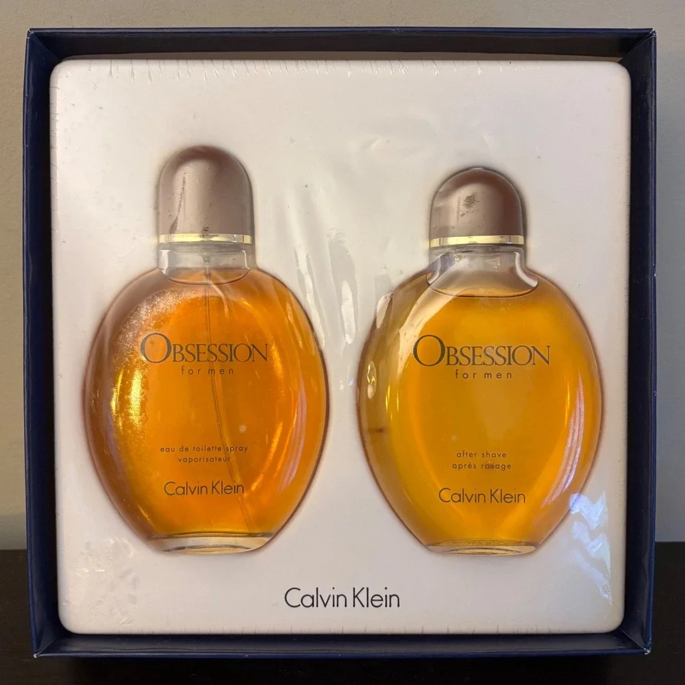 Calvin Klein Obsession for Men Gift Set | 4oz Spray & 4oz After Shave | Vintage
